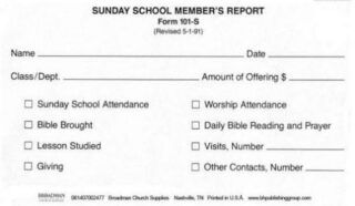 9780805480313 Sunday School Members Report