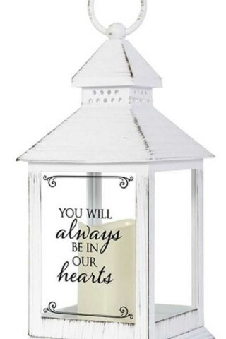 096069575863 Always Be In Our Hearts LED Candle And Timer Lantern