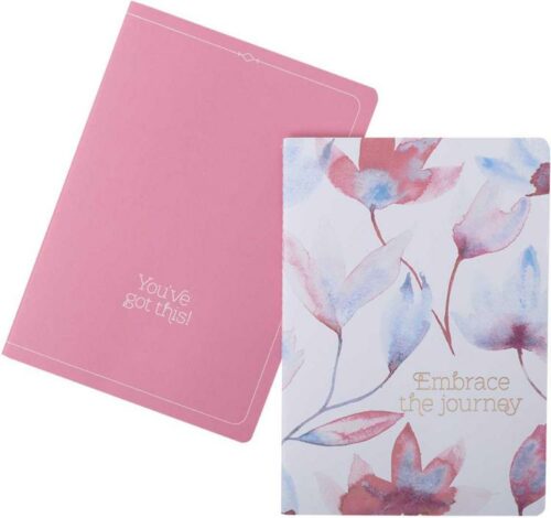 1230000109017 Pink Petals Embrace The Journey Notebook Set