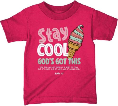 612978585535 Kerusso Kids Stay Cool Gods Got This (Large T-Shirt)
