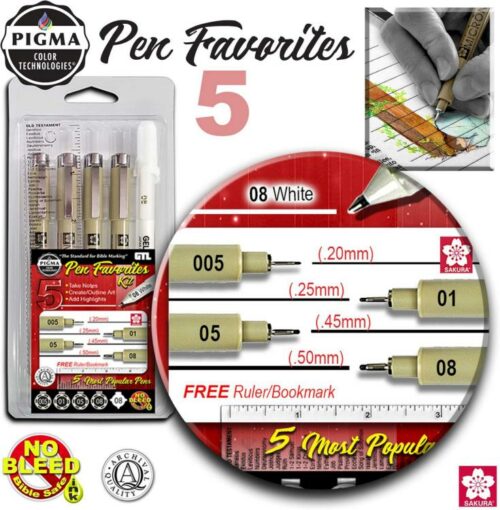 634989315055 Pigma Micro Pen Favorites Kit 5