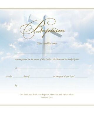730817348766 Baptism Certificate Pack Of 6