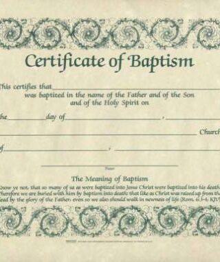 9780805472844 Certificate Of Baptism