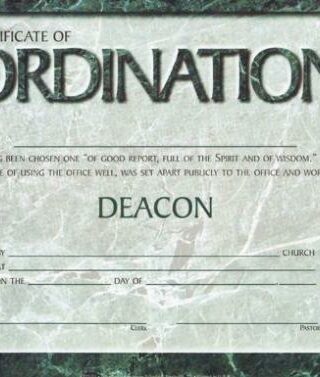 9780805473278 Certificate Of Ordination Deacon