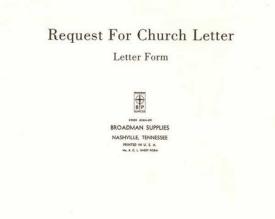 9780805480726 Request For Church Letter