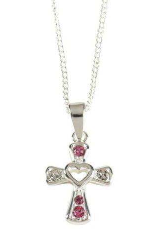 603799320474 Love One Another Cross With Cutout Heart CZ Stones