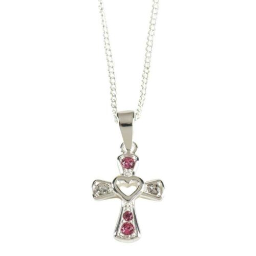 603799320474 Love One Another Cross With Cutout Heart CZ Stones
