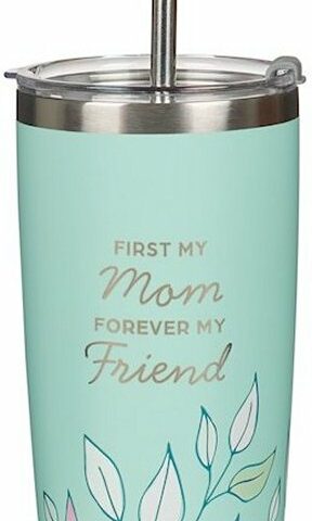 1220000324527 1st My Mom Forever My Friend Stainless Steel Travel Tumbler With Straw Isai