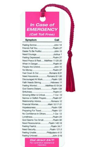 603799346627 In Case Of Emergency Tassel Bookmark