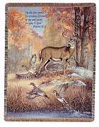 725734282712 Fur Feathers And Fall Tapestry Throw With Verse
