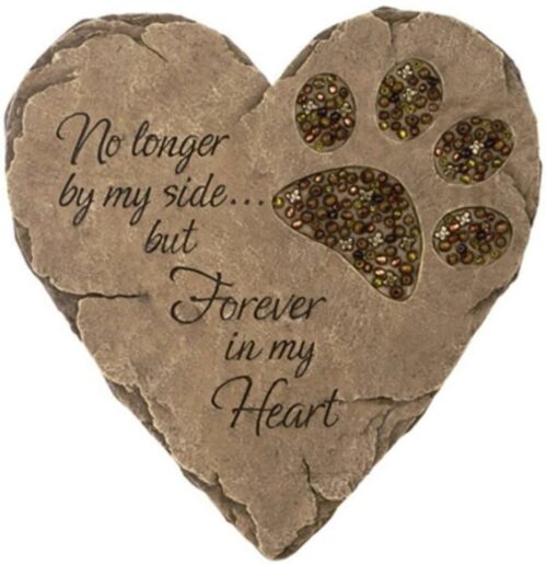 096069101369 Pet Bereavement Heart Beadworks Garden Stone