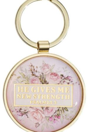 1220000136861 New Strength Metal Keyring Psalm 23:3