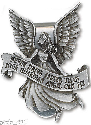 602383145233 Guardian Angel Never Drive Faster Visor Clip