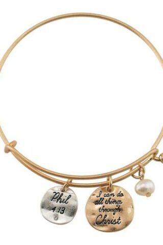 603799008150 Philippians 4:13 Multi Drops With Pearl Drops (Bracelet/Wristband)