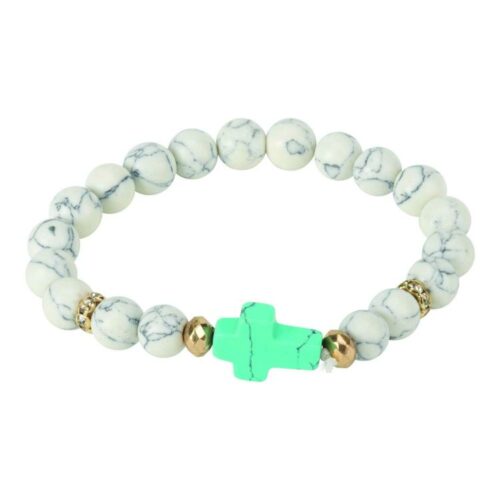 603799823951 Sideway Stone Cross (Bracelet/Wristband)