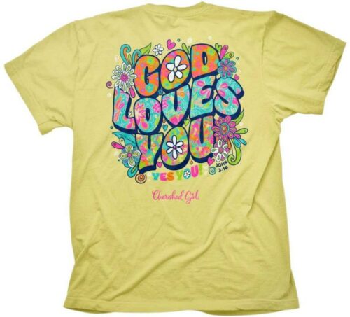 612978586136 Cherished Girl God Loves You (Large T-Shirt)