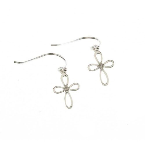 714611177760 Petal Cross With CZ (Earring)