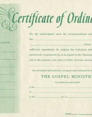 9780805472691 Certificate Of Ordination Minister