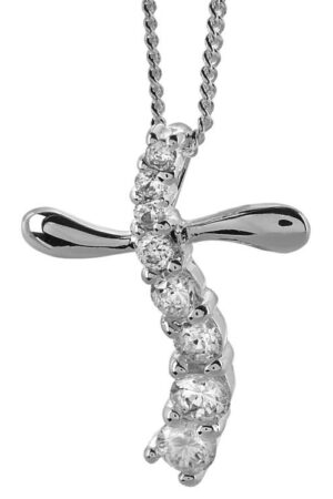 714611138518 Journey Cross With CZ Stones