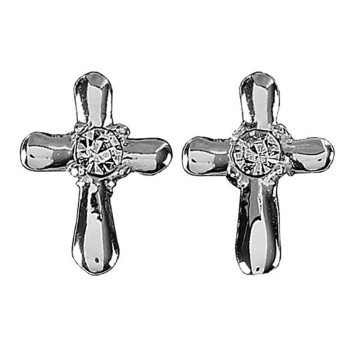 714611154174 Petal Cross With CZ Stone (Earring)