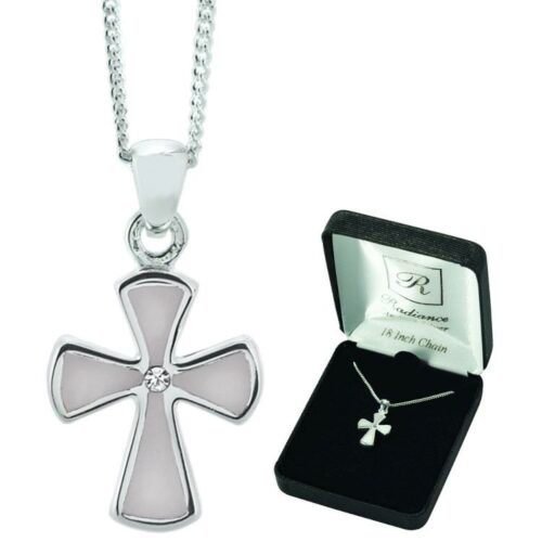 714611154679 Mother Of Pearl Flare Cross CZ