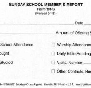 9780805480313 Sunday School Members Report