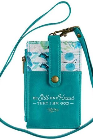 1220000321212 Women's Slim Zipper ID Badge Card Holder: Be Still & Know - Psalm 46:10 Inspirat