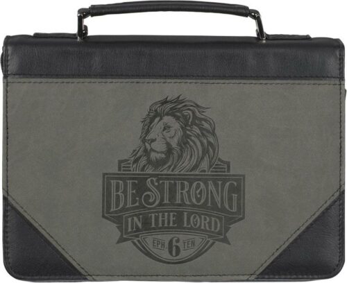 1220000326347 Classic Premium Vegan Leather Inspirational Bible Cover for Men & Women: Be Stro