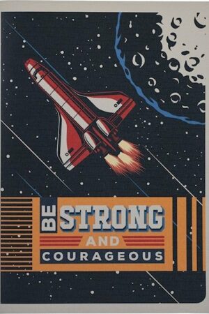 6006937170803 Be Strong And Courageous Blue Space Joshua 1:9 Notebook