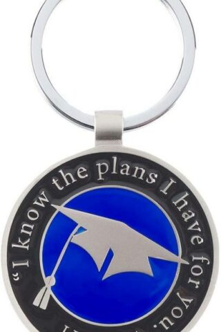 6006937102095 Metal Epoxy Graduation Cap Keyring: I Know the Plans  - Jeremiah 29:11 Inspirati