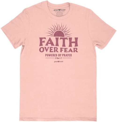 612978644713 Faith Over Fear Powered By Prayer (Small T-Shirt)