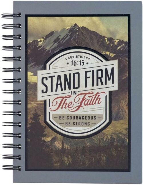 9781639524006 Gray Journal w/Scripture Stand Firm Large Bible Verse Notebook