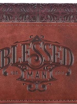 1220000133860 Checkbook Cover Brown Blessed Man