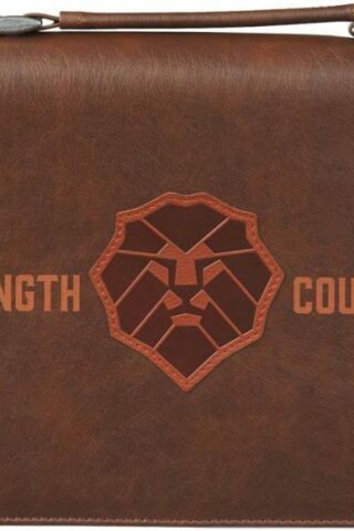1220000324046 Classic Vegan Leather Bible Cover for Men & Boys: Strength & Courage Encouraging