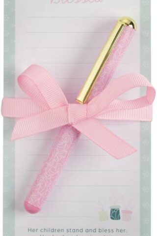 1220000324282 Compact Magnetic Notepad & Medium Ballpoint Pen Set for Women & Moms: Blessed -