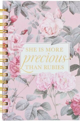9781639522637 Journal w/Scripture More Precious Than Rubies Proverbs 31:10 Bible Verse Pink Fl
