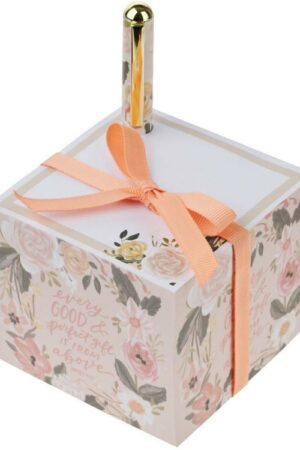 1220000721104 Premium Inspirational Scripture Note Block Cube & Pen Set for Women: Every Good
