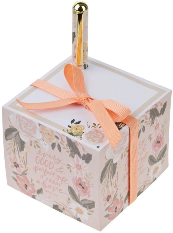 1220000721104 Premium Inspirational Scripture Note Block Cube & Pen Set for Women: Every Good