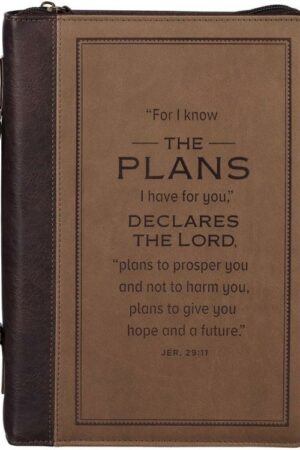 1220000329966 Premium Vegan Leather Inspirational Bible Cover for Men & Women: Know the Plans