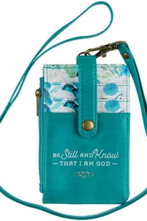 1220000321212 Women's Slim Zipper ID Badge Card Holder: Be Still & Know - Psalm 46:10 Inspirat