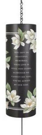 096069605645 Beautiful Memories Engravable Cylinder Bell Chimes