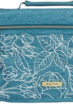 1220000134652 Faith Badge Floral Women's Tri-Fold Organizer Bible Cover Zipper Closure