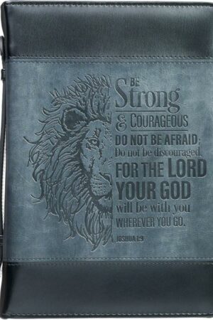 1220000137325 Men's Classic Bible Cover Be Strong and Courageous Lion Joshua 1:9