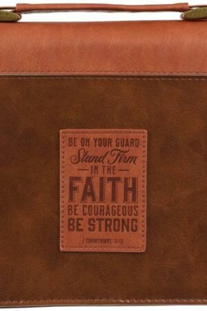 1220000321250 Classic Faux Leather Bible Cover for Men & Women: Stand Firm in the Faith - 1 Co