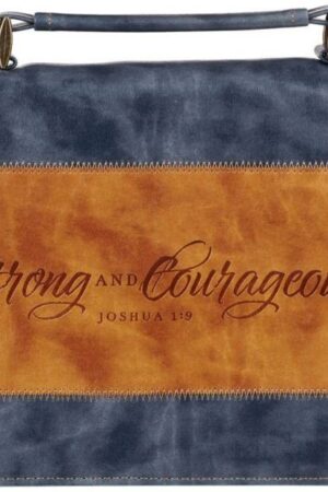 1220000324114 Classic Vegan Leather Bible Cover Carry Case for Men & Women: Strong & Courageou