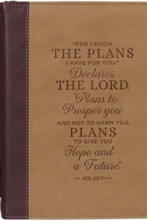 1220000324756 Classic Vegan Leather Bible Cover for Men & Women: Hope & Future Encouraging Scr