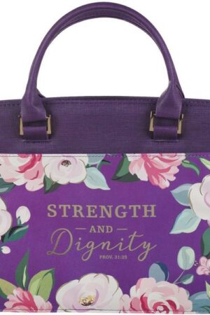 1220000324800 Fashion Vegan Leather Purse Style Bible Cover for Women: Strength & Dignity Gold