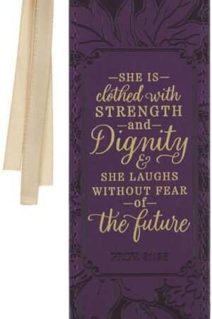 1220000327405 Premium Faux Leather Bookmark for Women: Strength & Dignity Inspirational Bible