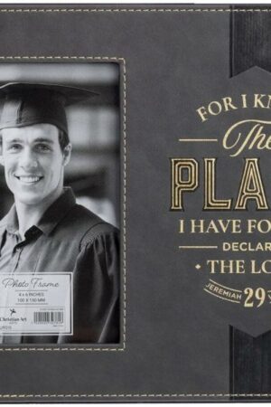 1220000327818 Vegan Leather Graduation Scripture Picture Frame for Graduates & Students: I Kno