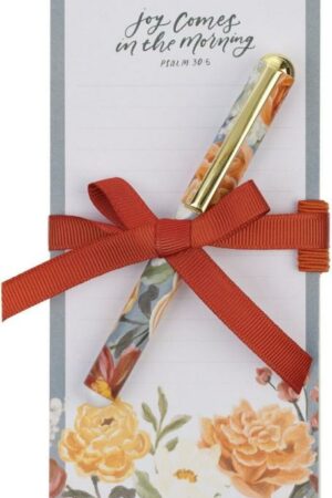 1220000720886 Compact Magnetic Refrigerator Notepad & Ballpoint Pen Set for Women: Joy Comes i
